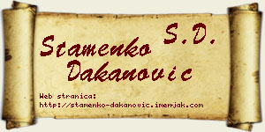 Stamenko Dakanović vizit kartica